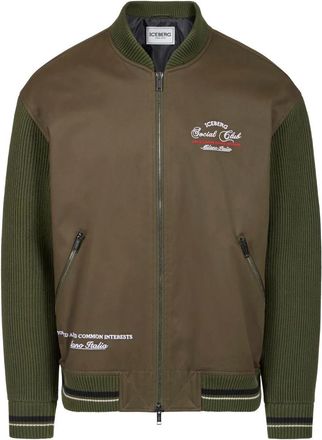 Iceberg Comfort Fit Gabardine Bomberjack - Heren - Bomber jackets - Groen - XL - Jassen