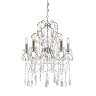 Netlighting Berkley Chandeliers Aged Silver Paint Clear Cut Glass 5x E14