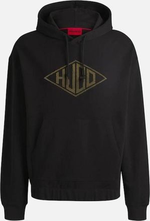 HUGO BOSS Mens HUGO Dacorolo Cotton Hoodie, Black - Size: 36
