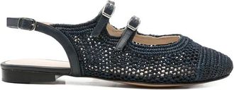 Carel Geweven Ballerina met Gespsluiting - Dames - Ballerinas - Blauw - 37 EU - Schoenen