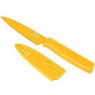 Kuhn Rikon Colori Non-Stick Straight Paring Knife with Safety Sheath, 4 inch in Yellow at Nordstrom