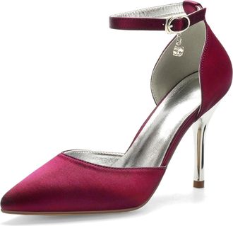 Miyoopark Womens Wedding Dress Shoes Stiletto High Heel Occasions Pumps M522 Burgundy UK 8.5