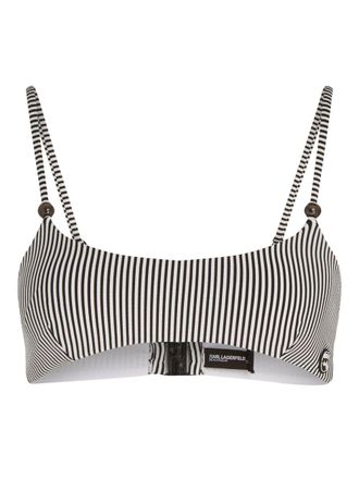 Karl Lagerfeld Ikon striped bikini top - Black