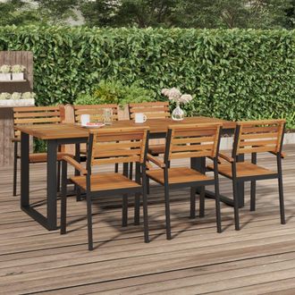 vidaXL Vidaxl - Mesa De Jard&iacute;n Con Patas En U Madera Maciza Acacia 200x90x75 Cm