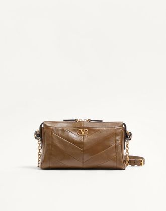 Valentino Garavani Valentino Garavani Panthea Small Shoulder Bag In Nappa Leather With A Chevron Pattern Wo