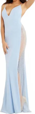 Jovani Elegant Star-Studded Long Dress In Light Blue
