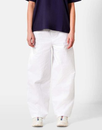 Sixth June Pantaloni a palloncino in twill di cotone bianchi-Bianco