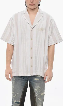Givenchy Camicia a Maniche Corte in Spugna con Motivo Bayadere Givenchy