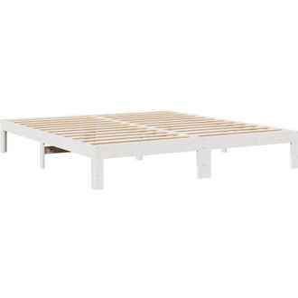 vidaXL Bed Frame without Mattress White 160x200 cm Solid Wood Pine Vidaxl