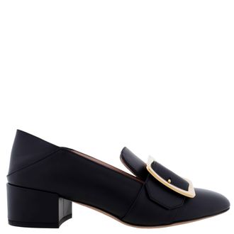 Bally Janelle Block-Heel Leather Pumps, Brand Size 36 ( US Size 5.5 )