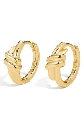 Luv AJ The Margaux Knot Hoop Earrings in Gold at Nordstrom