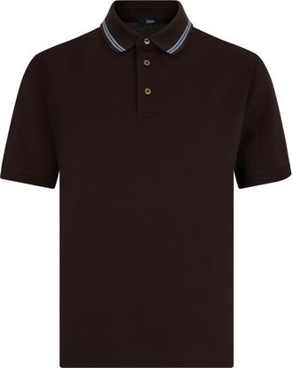 Herno Polo met korte mouwen van katoen - Heren - Polos - Bruin - S - Katoen - Tops