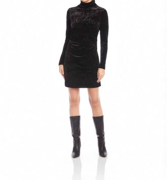 Fifteen Twenty Beatrice Side Shirred Dress In Black