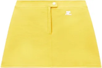 Courr&egrave;ges Iconique vinyl skirt - women - Polyurethane/Cotton/Elastane - 42 - Yellow