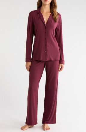 Nordstrom Moonlight Eco Knit Pajamas in Burgundy Royale at Nordstrom, Size X-Small