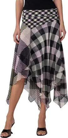 Diane Von F&uuml;rstenberg Margot Silk Handkerchief Hem Midi Skirt in Highland at Nordstrom, Size Xx-Small