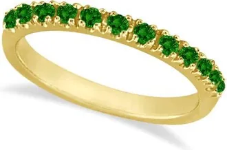 Allurez 14K Gold Gem-Set Stackable Anniversary Band in 0.38Ct/emerald/yellow Gold at Nordstrom