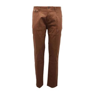 Paolo Pecora Heren, Broeken, Bruin, Maat: L Katoen