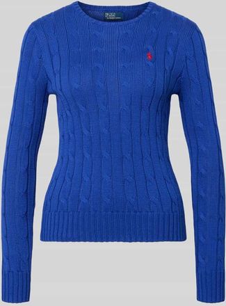 Polo Ralph Lauren Strickpullover mit Zopfmuster Modell JULIANNA in Blau, Gr&ouml;&szlig;e XXL