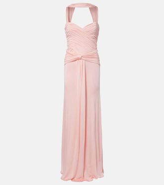 New Arrivals Amanda scarf-detail draped gathered gown