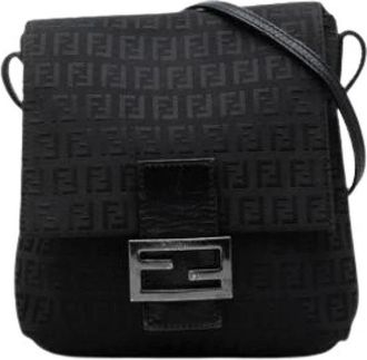 Fendi Pre-owned Vintage Crossbody Bag - Dames - Vintage Schoudertas - Zwart - ONE Size - Leer - Vintage