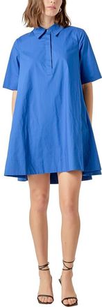 English Factory Trapeze Cotton Shirtdress in Blue at Nordstrom, Size X-Small