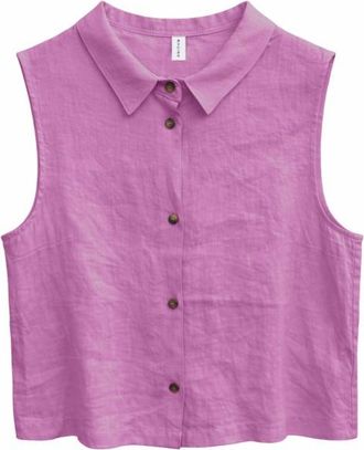 Mazine Sleeveless Linen Shirt Bluse f&uuml;r Damen | lila/rosa