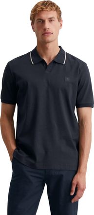 Marc O'Polo Poloshirt MARC OPOLO, Herren, Gr. L, blau (schwarz navy), Jersey, Obermaterial: 100% Baumwolle, regular fit, Shirts Poloshirt, regular fit, kontrastfa