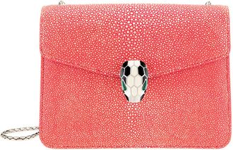 Bulgari Serpenti Forever Crossbody Bag In Galuchat Leather