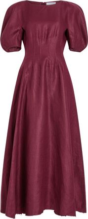 Gabriela Hearst Ranya Linen Maxi Dress - Bordeaux - 46 (UK14 / L)