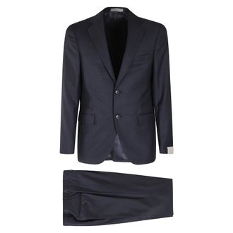 Corneliani Kostuums, Heren, Blauw, M, Leer, Completo Giacca + Pantalone
