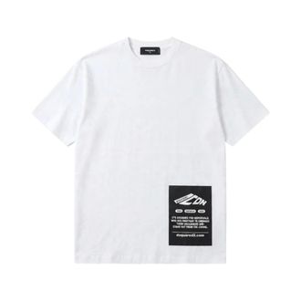 Dsquared2 Camiseta con parche de maxi logo - Tops - Mujer - Blanco - 3XL