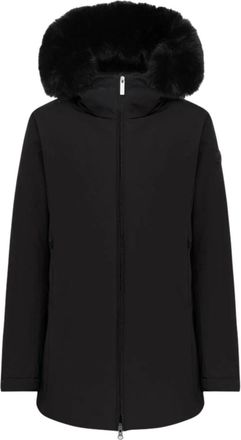 Colmar Black Short Plush Hood Down Jacket