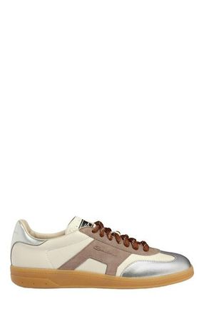 Santoni Womens leather and suede DBS Oly sneaker in Natural at Nordstrom, Size 7.5
