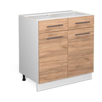 Vicco Mueble bajo de cocina Fame-Line, Roble dorado, 80 cm sin encimera