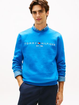 Tommy Hilfiger TOMMY LOGO, unifarben, casual, regular fit, Baumwollmix, Rundhals