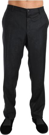 Dolce & Gabbana Grijze Katoenen Gestreepte Formele Broek - Heren - Nette broeken - Grijs - 2XL - Katoen - Broeken