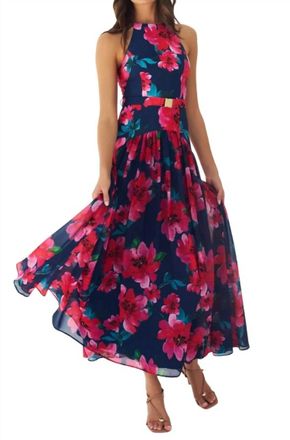 Hutch Abbey Sleeveless Dress In Navy Raspberry