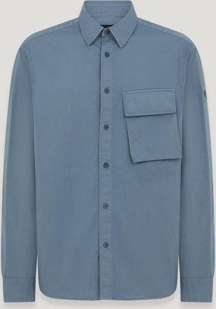 Belstaff Belstaff Scale Shirt Mens Garment Dye Cotton Blue Flint Size 3XL