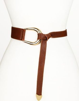 Raina Sheila Knot Leather Belt in Cognac at Nordstrom, Size Small/medium