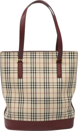 Burberry Nova Check Beige Canvas Tote Bag (Pre-Owned)
