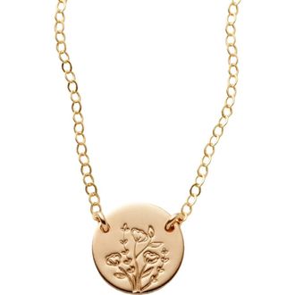 Made by Mary Wild Blooms Mini Zola Disc Necklace in Gold Filled at Nordstrom