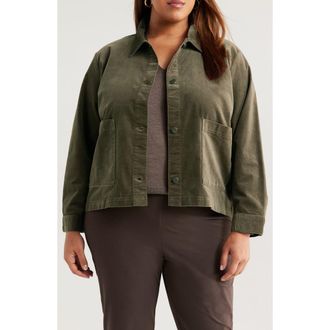 Eileen Fisher Stretch Cotton Velveteen Jacket in Wren at Nordstrom Rack, Size 2 X
