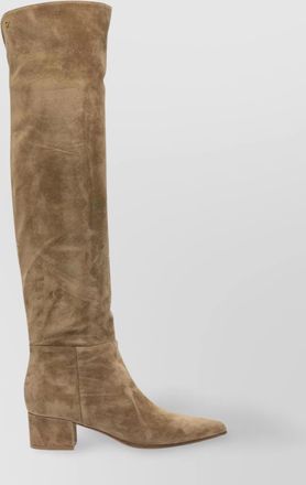 Gianvito Rossi thigh-high suede block heel boots