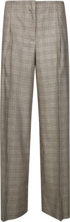 8pm Mary-A Low-Rise Wide-Leg Check Trousers