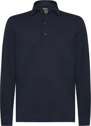 Boggi Milano Tops, Heren, Blauw, XL, Katoen, Japanese Jersey Polo Shirt