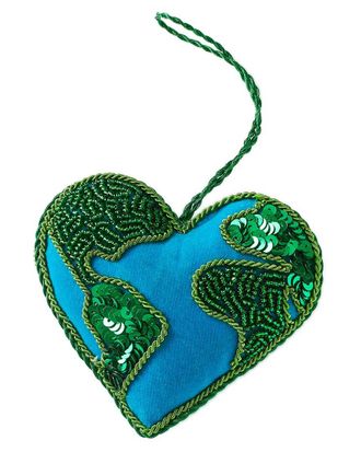 Matr Boomie Discontinued Matr Boomie Larissa Plush Heart Earth Beaded & Embroidered Felt Ornament