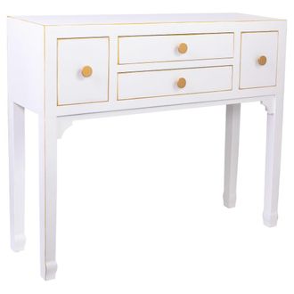 Wanderlust Deco Recibidor de madera de 4 cajones 95x26x78