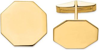 Diamond2Deal 14K Yellow Gold Octagonal Mens Cuff Links