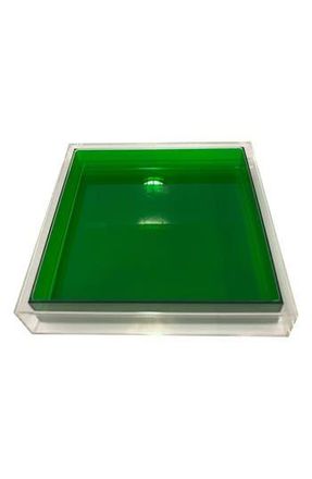 R16 Home Encased Color Lucite Tray in Clear/dark Grn at Nordstrom Rack